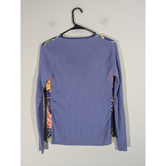 J. McLaughlin Sweater Women Sz S Blue Quilted Fron Silk Marine Nautical Jacket - Picture 8 of 12